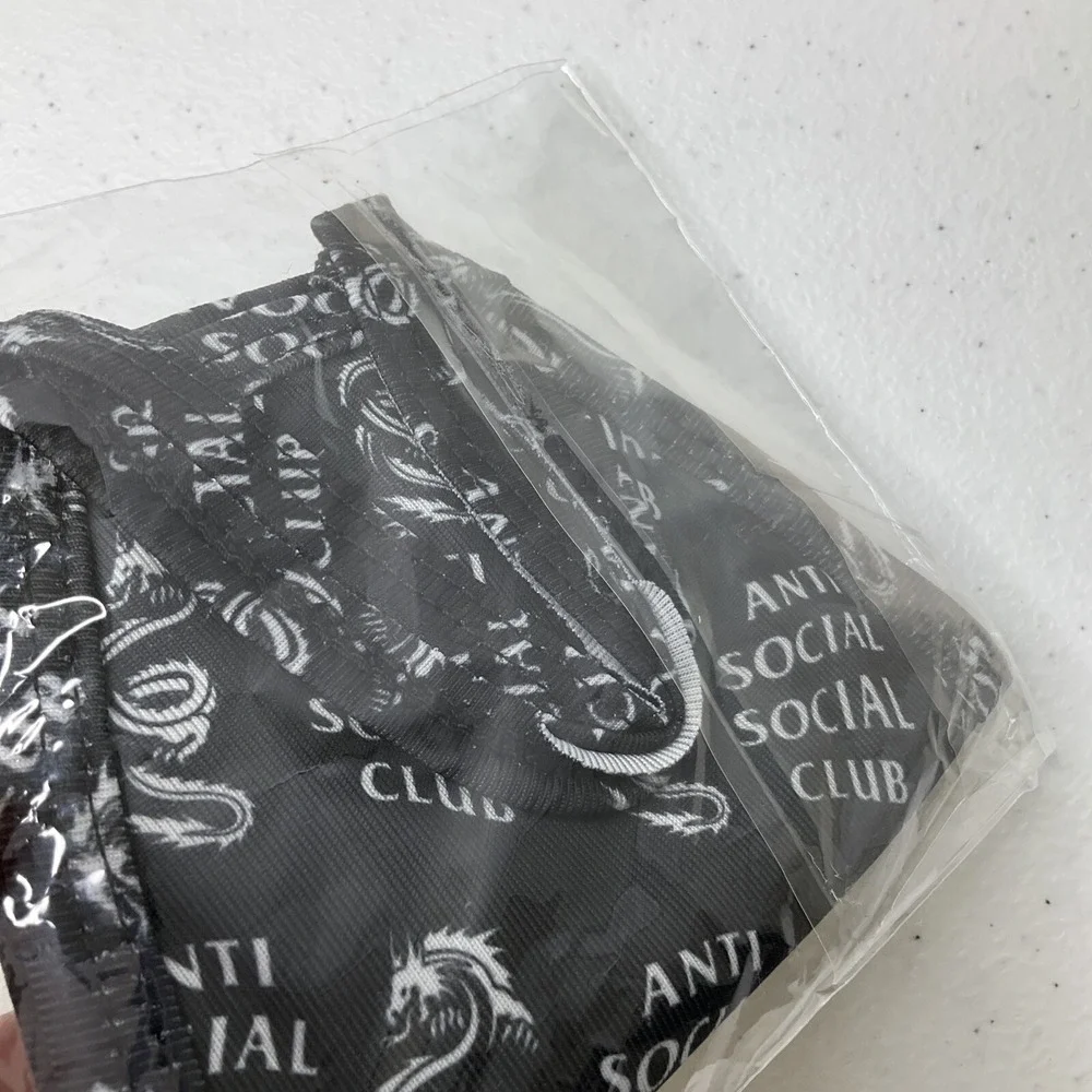 Anti‎ Social Social Club Face Mask Dragon Print 'Last Time' 100% Authentic FW20
